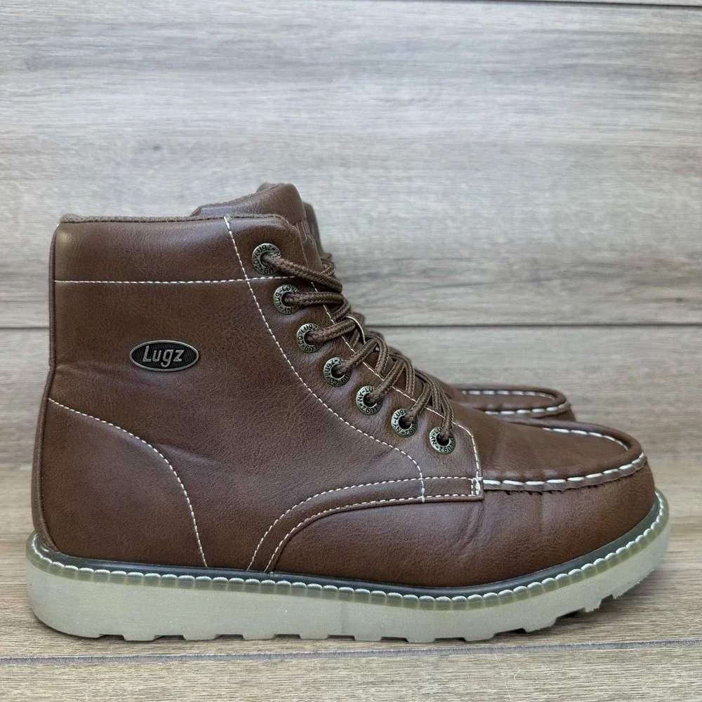 Lugz Cypress Round Toe Lace Up Mens Brown Casual Boots MCYPREGV-2013 Sz 8.5
